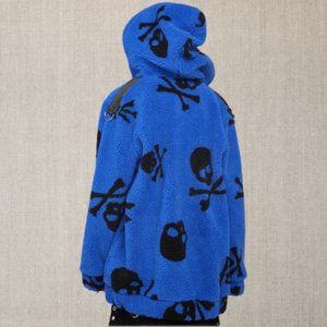 NWT💙 Sapphire Blue Skull Sherpa Jacket Coachella Sold Out on Website